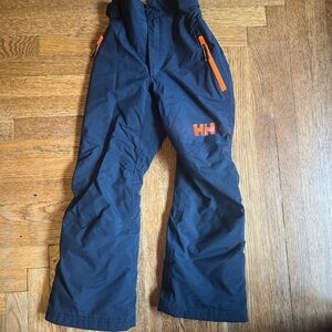 Helly Hansen Kids' Dark Blue SnowPants with Orange Accents, size 10